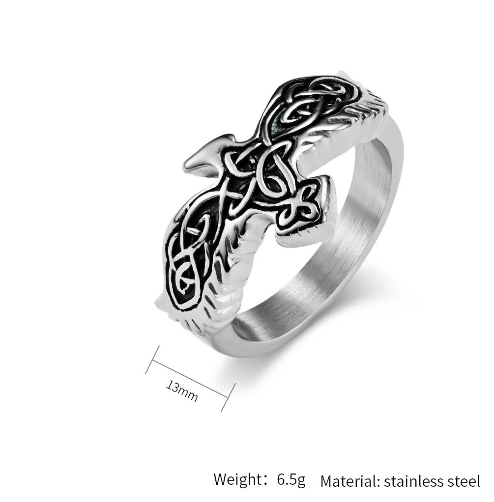 Title 4, Bague en acier titane avec nœud celtique éterne...