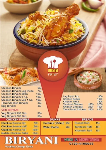 The Biryani Point menu 