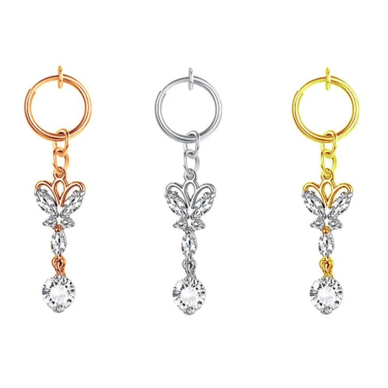 Bague cœur en zircon pour piercing nombril, acier titane, incrustation de perle, bijou corporel élégant et hypoallergénique.