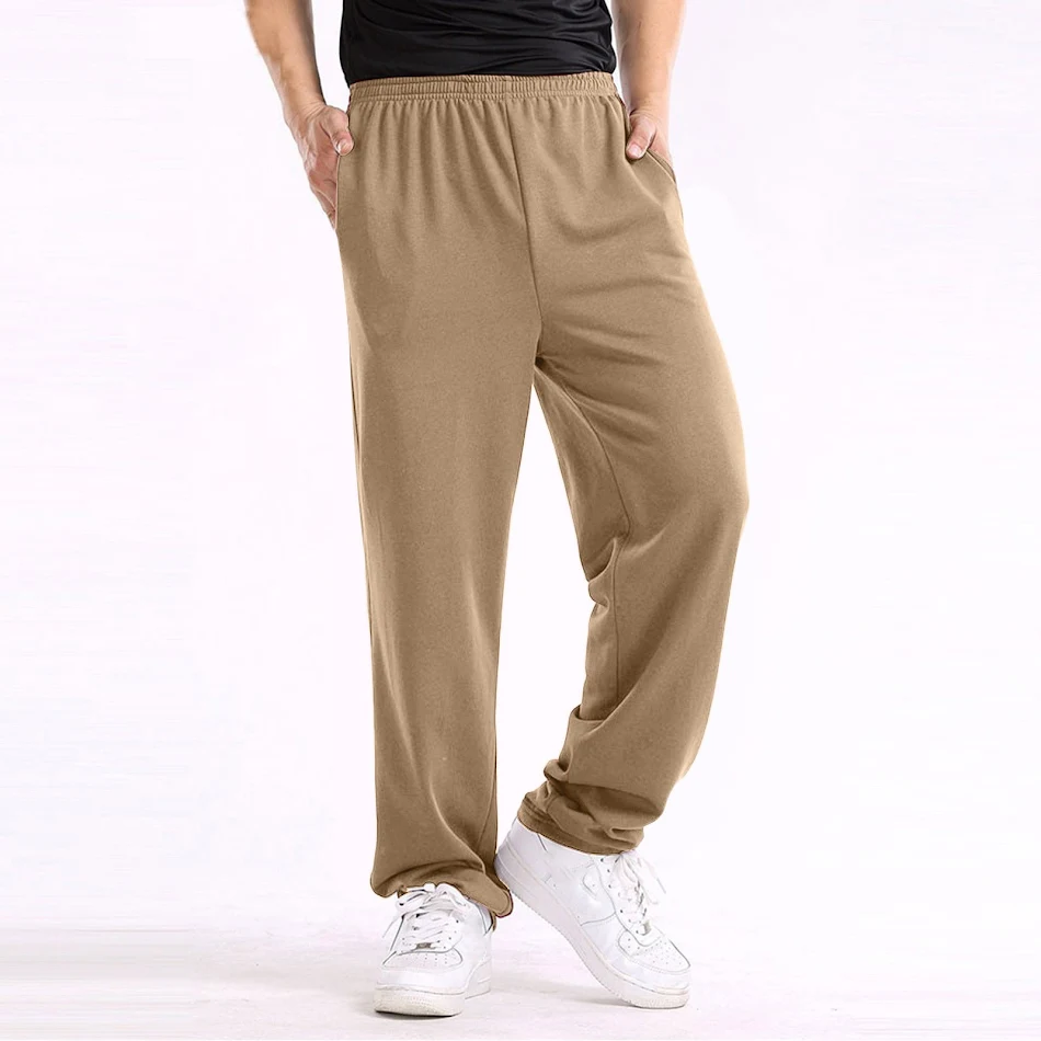 Pantalon décontracté homme Home Straight Sweat-shirt Couleur unie Pantalon ample Confort et style décontracté Idéal pour la maison ou les loisirs avec aisance