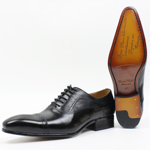 Title 7, Mens Black Brown Business Casual Leather Shoes...
