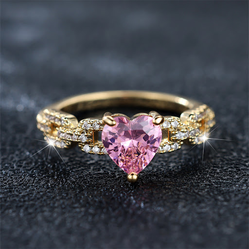 Title 3, Fashion Personality Heart Shaped Love Simple Ri...