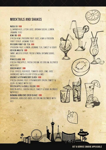 Vegas 99 menu 