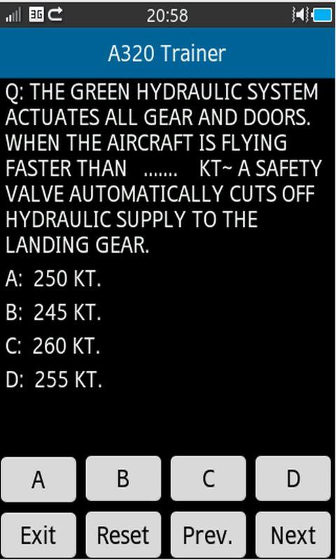 Android application Airbus 320 System Trainer screenshort