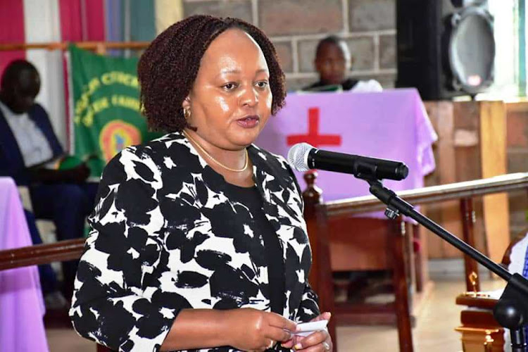 Kirinyaga Governor Anne Waiguru in Ndia on Tuesday