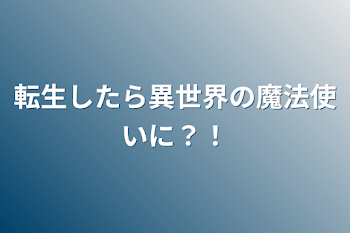 転生したら異世界の魔法使いに？！