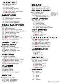 Crazy Cheesy menu 1