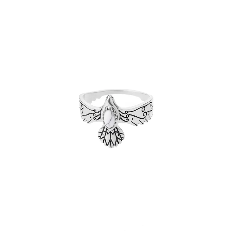 Title 11, Ring met ingelegde zirkonias, zwart gepatronee...