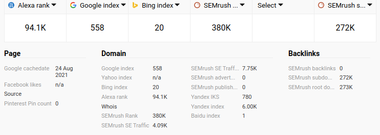 onhockey tv semrush rank