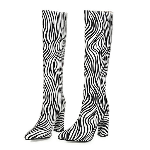 Title 6, Womens Animal Print Long Barrel Knight Boots K...