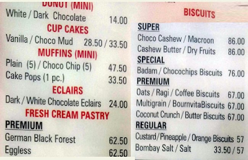 The Baker's Code menu 