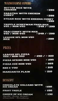 Menu of The League Sports Bar Lounge, Labbipet, Vijayawada