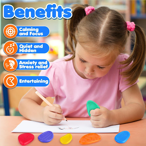 Title 6, Childrens Sensory Stone Texture Soft Worry Sto...