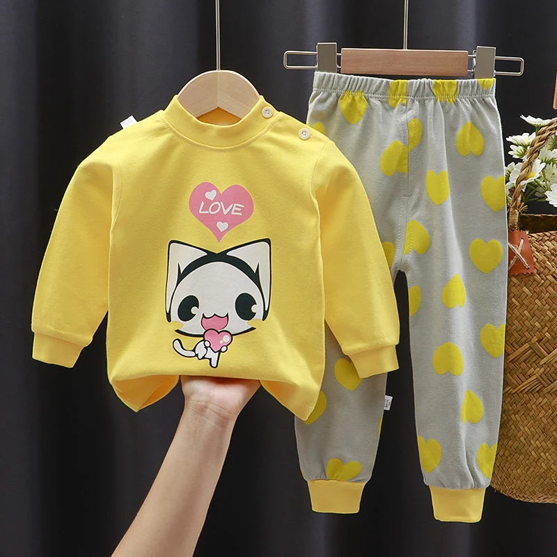 Ensemble de Sous-vêtements Enfant en Coton Printemps et Automne Respirant et Confortable Idéal pour la Peau Sensible des Enfants Culottes Durables