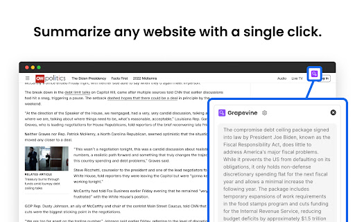 Grapevine: Web & YouTube Summary s ChatGPT