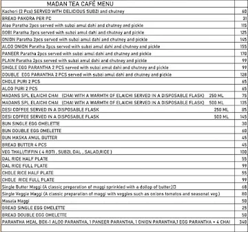 Madan Tea Cafe And Tiffin Service menu 