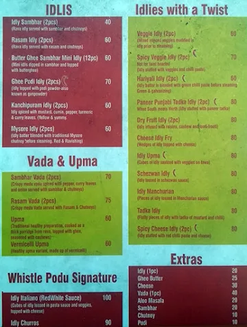 Whistle Podu menu 