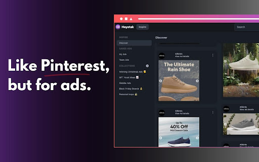 Heystak - Save Facebook & TikTok ads, free.