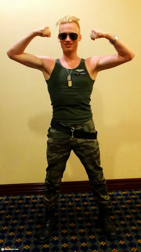 real life GUILE flexing some pipes at anime north 2013 in Toronto, Canada 