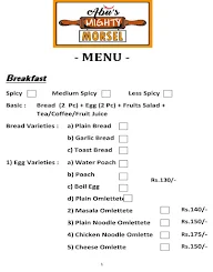 Mighty Morsel menu 1