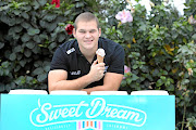 Jordan Buckley with one of his artisanal ice creams.