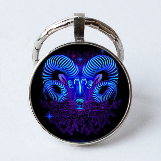 Title 8, Twelve Constellation 25mm Time Gem Metal Keycha...