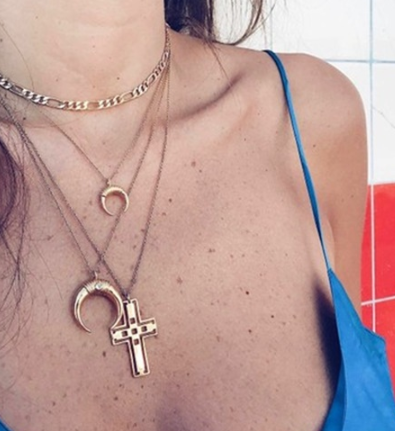Bls-miracle Multilayer Necklace for Women Long Chain Turkish Eye Pendant Necklaces Trendy Crystal Star Water droplets Ne