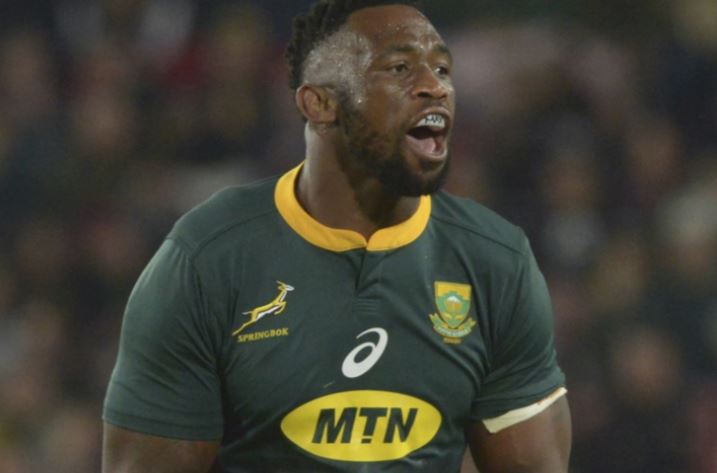 LEADING THE CHARGE: Siya Kolisi urges his troops as the Springboks clash with England at Ellis Park on Saturday.