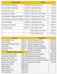 Sai Shradha Pavbhaji Center menu 1