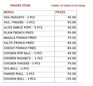 Snacks @ 49 menu 2