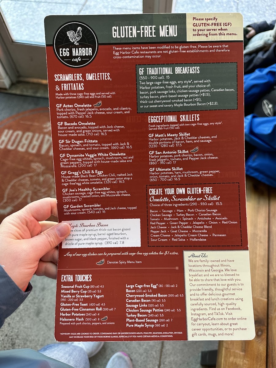 Egg Harbor Cafe gluten-free menu