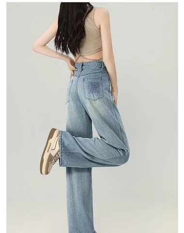 Pantalons taille haute, jambes droi - 1