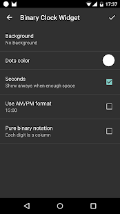 Pretty Binary Clock Widget Screenshot