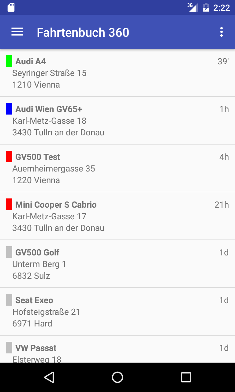 Fahrtenbuch 360 Screen 2