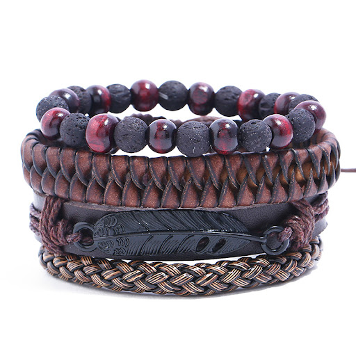 Title 7, Mens Simple Braided Vintage Faux Leather Brace...