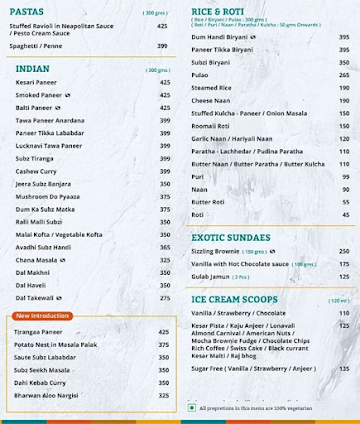 Havmor Restaurant menu 