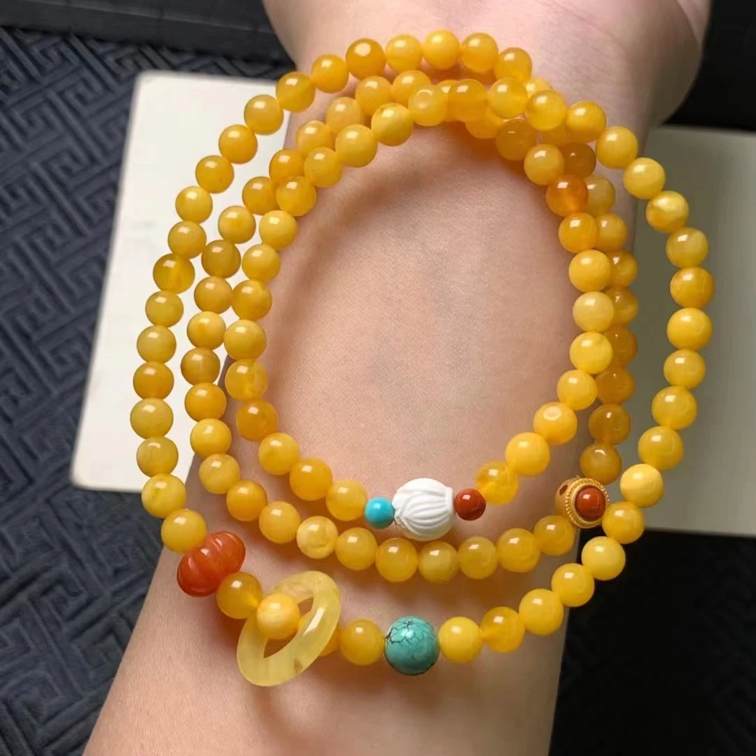 Title 2, Natuurlijke bijenwas Multi-Circle armband met o...