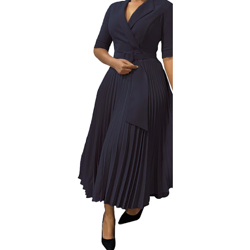 Title 3, OL Fashion Tailored Collar Pleated and Waisted ...