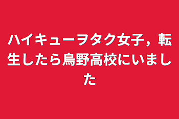 ハイキューヲタク女子，転生したら烏野高校にいました