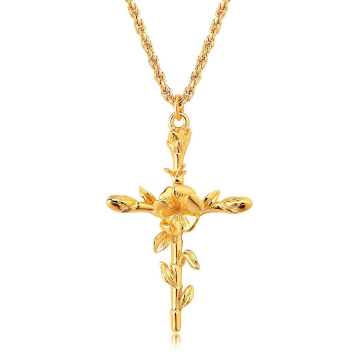 Title 3, December Flower Necklace Cross Three-dimensiona...