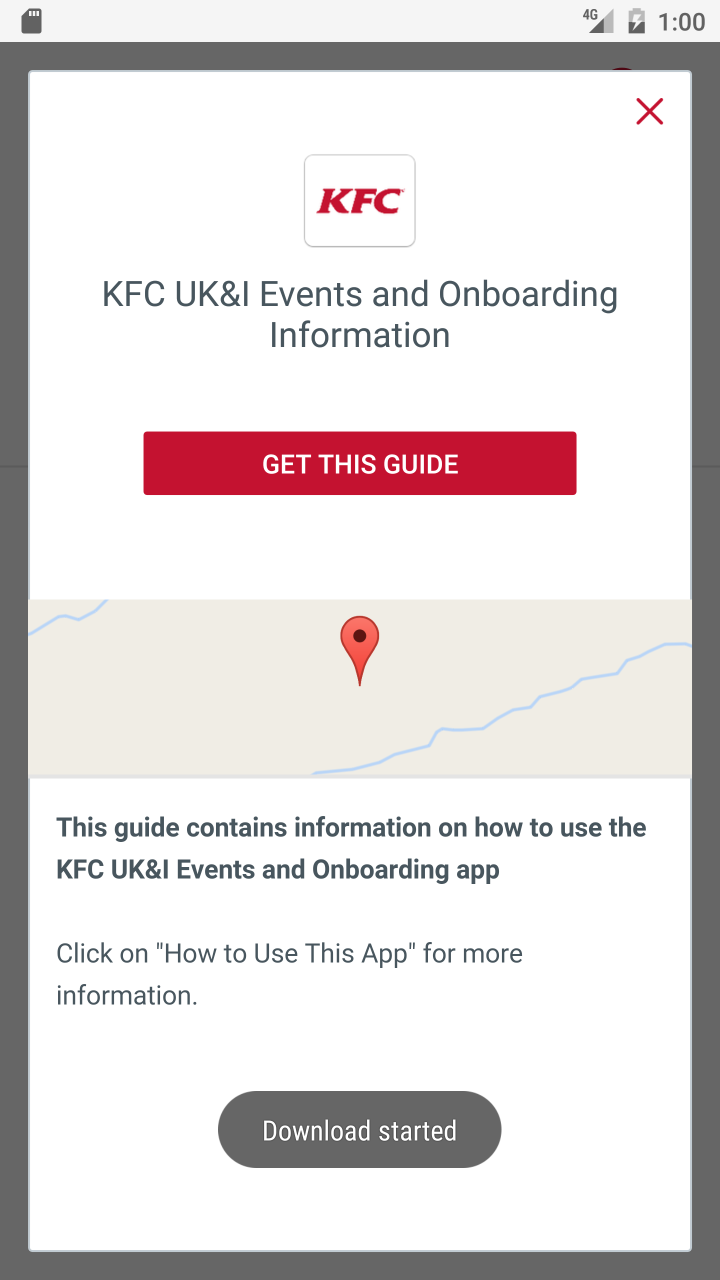 KFC UK&amp;I Events and Onboarding Screen 2