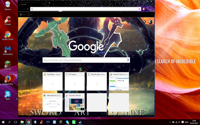 Sword art online: Theme chrome extension