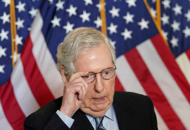Senate minority leader Mitch McConnell has told companies to stay out of politics, despite the GOP accepting millions in political donations from corporate America. Picture: REUTERS/KEVIN LAMARQUE