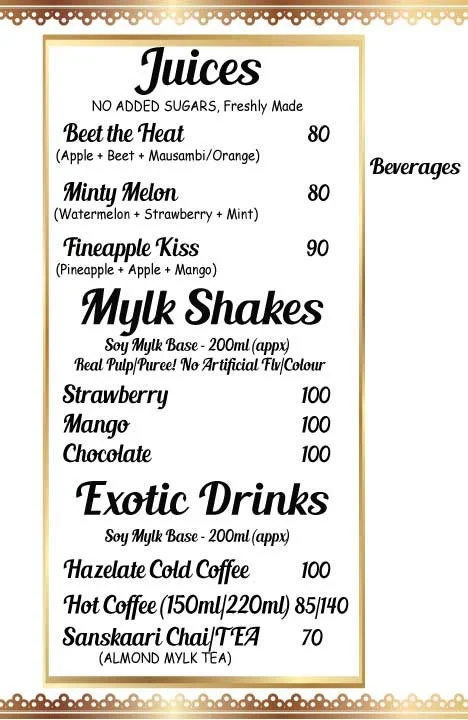 Elysian Delights Llp menu 