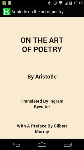 Aristotle on the art of poetry