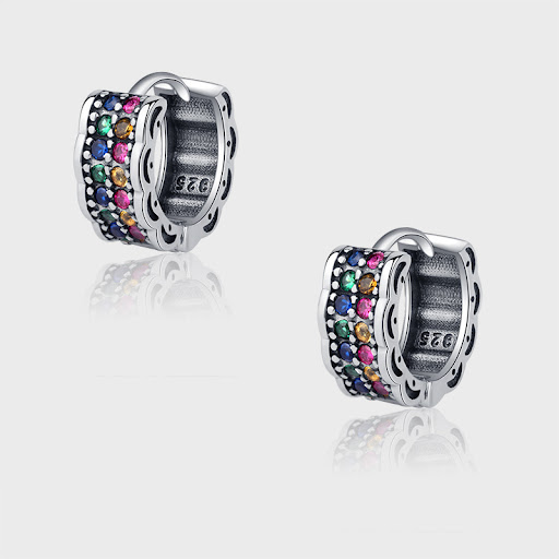 Title 5, S925 Sterling Silver Color Diamond Inlaid Rainb...