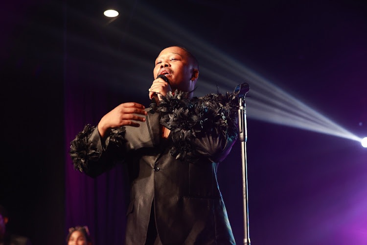 Langa Mavuso performs at the Standard Bank Joy of Jazz concert at the Sandton Convention Centre in Johannesburg.