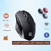 Chuột Không Dây Bluetooth, Wireless 2.4G Inphic Pm6 Có Pin Sạc – Chuột Chống Ồn Bấm Siêu Êm Không Cần Thay Pin