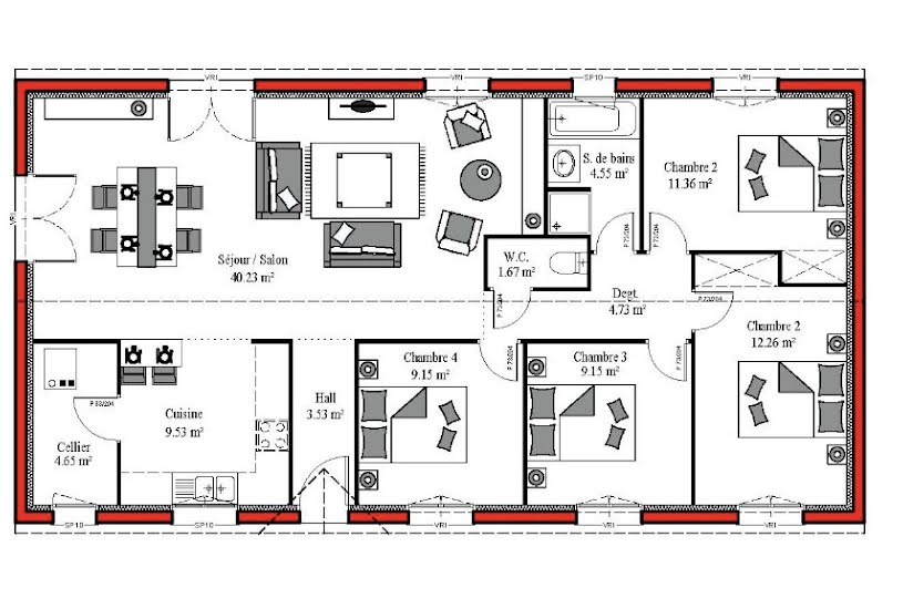  Vente Terrain + Maison - Terrain : 713m² - Maison : 90m² à Haut-Mauco (40280) 