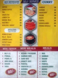 Parry's Arya Bhavan menu 2